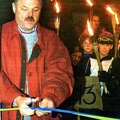 Folke Thelin inviger den 22 okt 1995 Saxdalens Museum, vid SIF´s klubbstuga.